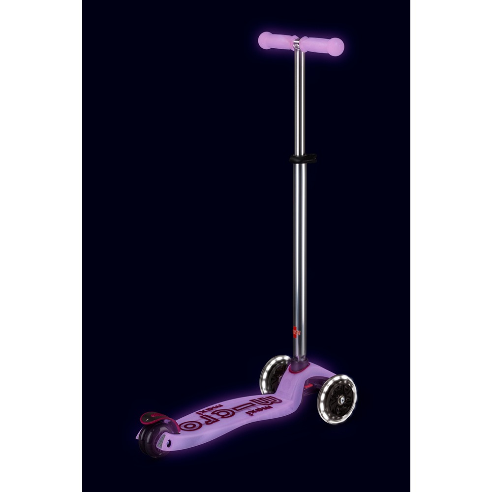 Micro Scooters | Maxi Micro Deluxe GLOW with T-Bar LED | Handlebar Adjustable | Lightweight | Boys & Girls | 5-12 years | Luminous Purple - Image 4
