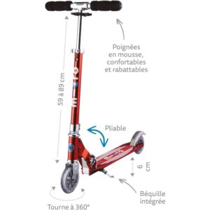 Micro Scooters | Micro Sprite LED Children's Scooter | Handlebar Adjustable | Front Suspension | Foldable | Boys & Girls | 8yrs+ - Image 2