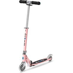 Micro Scooters | Micro Sprite LED Children's Scooter | Handlebar Adjustable | Front Suspension | Foldable | Boys & Girls | 8yrs+