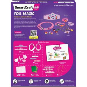 Smartivity Paper Smartcraft Art&Craft Activity Kit,Foil Magic Jewelry & Bracelets Making Craft Kit For Kids Age 4-10 Years,25 Jewelery,50+ Foils,70+ Stickers,Birthday Gift For Girls & Boys,Multicolor - Image 7