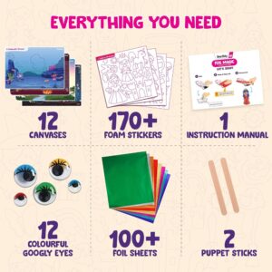 Smartivity Foil Magic - Princess Fairy Tales for Kids 4-5-6-7-8-9 Years I No Mess Art for Kids I 170+ Foam Sticker, 100+Sheets, 12 Canvases I Craft Kits & Supplies I Gifts for Girls & Boys - Image 5