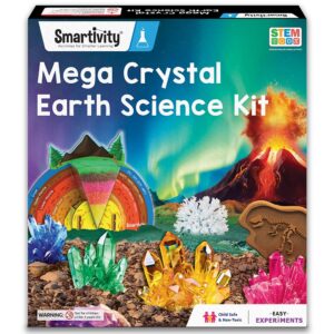 Smartivity Mega Crystal Earth Science Kit | Explore Earth, Crystal, and Fossilization Concepts | Birthday Gift for Boys & Girls I STEM Educational DIY Science Toys for Kids Ages 8,9,10,11,12,13,14