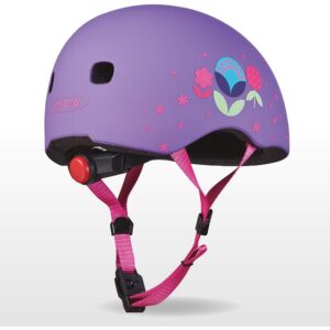Micro - PC Helmet Floral Purple S | Kids Helmet | Bike Helmets | Kick Scooter Helmets | Sports Helmet for Kids Boys and Girls of Age 6-15 Years with Adjustable Straps - Image 3