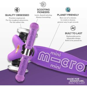 Micro - PC Helmet Floral Purple S | Kids Helmet | Bike Helmets | Kick Scooter Helmets | Sports Helmet for Kids Boys and Girls of Age 6-15 Years with Adjustable Straps - Image 4