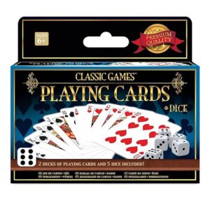 Merchant Ambassador Classic Games - 2 Decks Playing Cards & 5 Dice