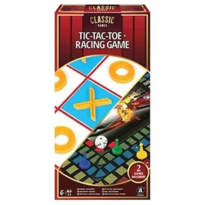 Merchant Ambassador Classic Games - 2-in-1 Racing Game, Tic-Tac-Toe (basic)